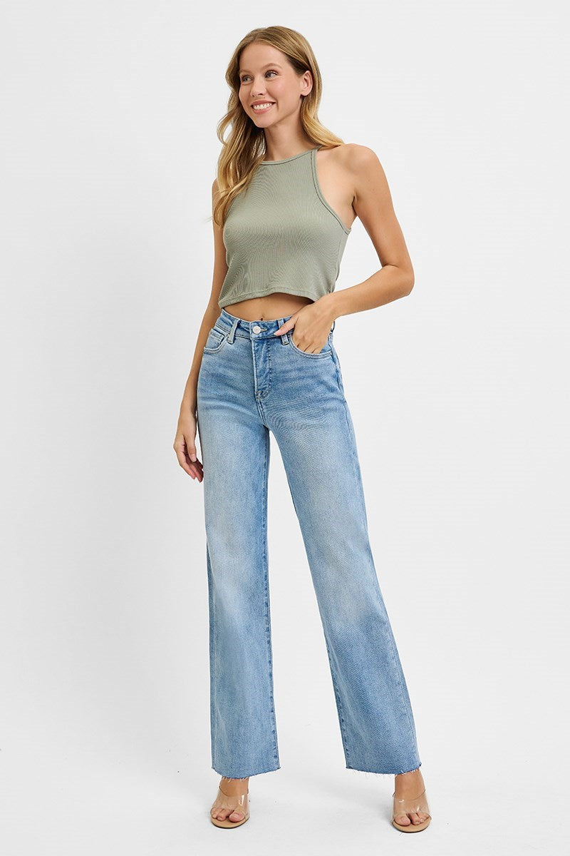 RISEN Tummy Control High Rise Straight Jeans RDP5862