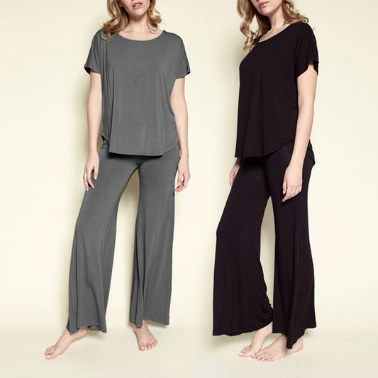 Studio Ko Organic Bamboo Lounge Set Casual Dolman Sleeve Top & Pants