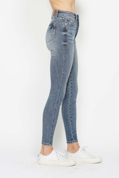 Judy Blue High Waist Tummy Control Contrast Wash Skinny Denim Jeans #88767