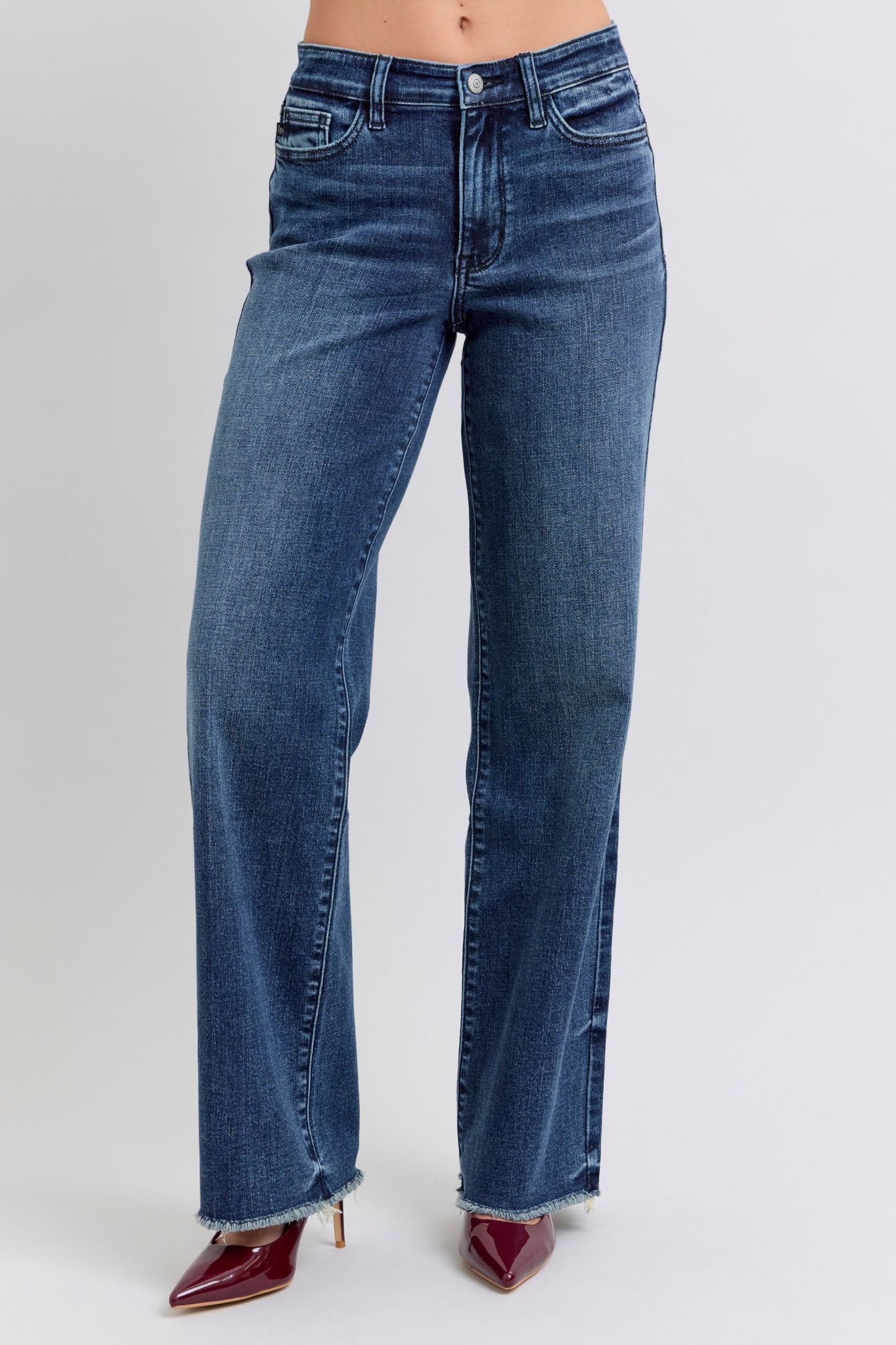 Judy Blue Mid Rise Wide Leg with Tint Denim Jeans 82640