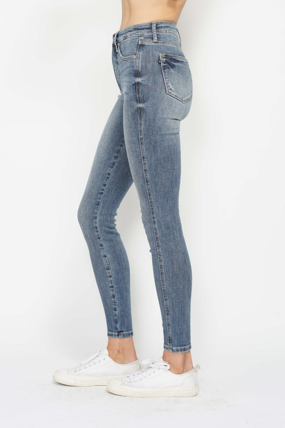 Judy Blue High Waist Tummy Control Contrast Wash Skinny Denim Jeans #88767
