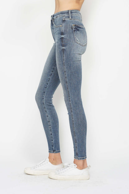 Judy Blue High Waist Tummy Control Contrast Wash Skinny Denim Jeans #88767