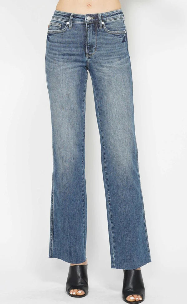 Judy Blue Mid Rise Tummy Control Straight Leg Jeans 88870