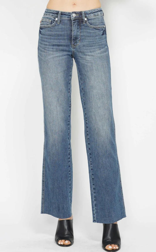 Judy Blue Mid Rise Tummy Control Straight Leg Jeans 88870
