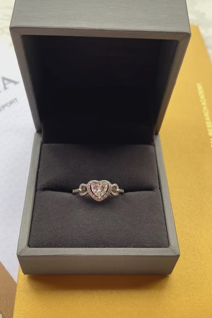 Stunning 925 Sterling Silver 1 Carat Moissanite Heart Shape Ring