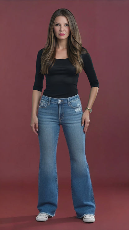 RISEN High Rise Flare Jeans